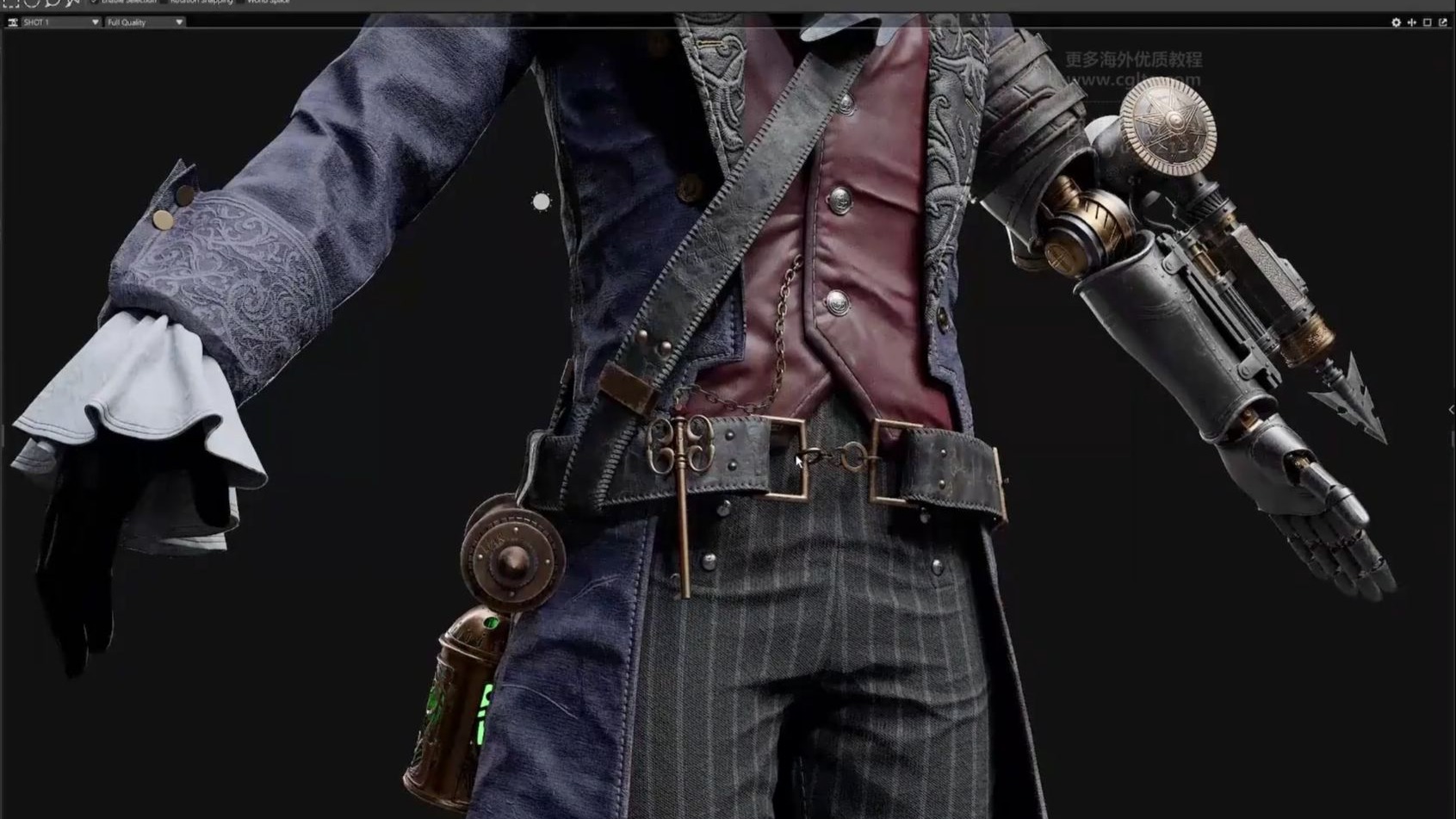 超写实MD Zbrush 布料 硬表面 维多利亚套装全流程