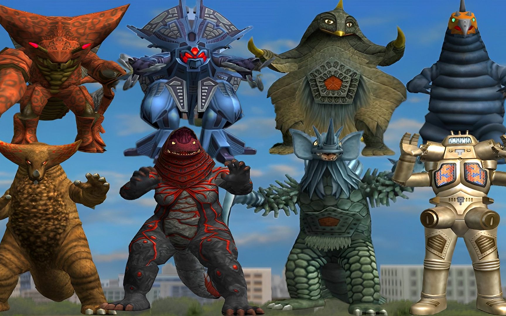 奥特曼格斗进化3：4个怪兽分别对战4个怪兽