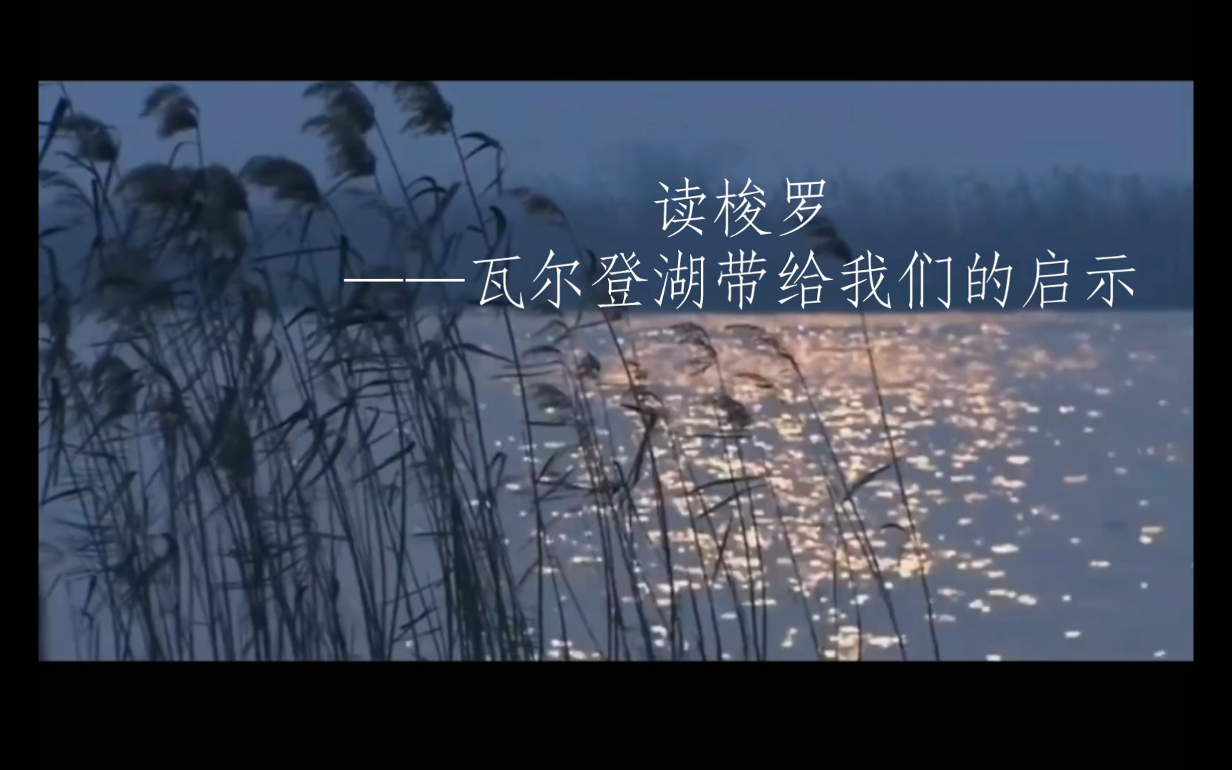 读梭罗—瓦尔登湖带给我们的启示