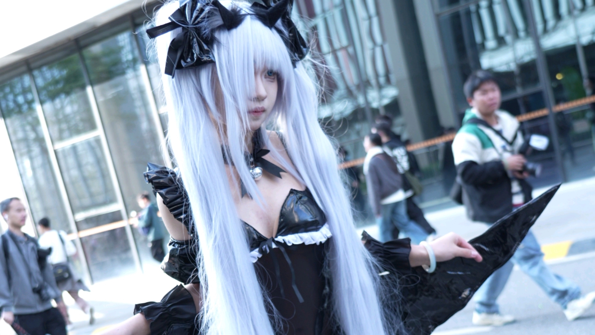 [Janus Phantom Catwoman cos] - Patent leather black silk long legs 1