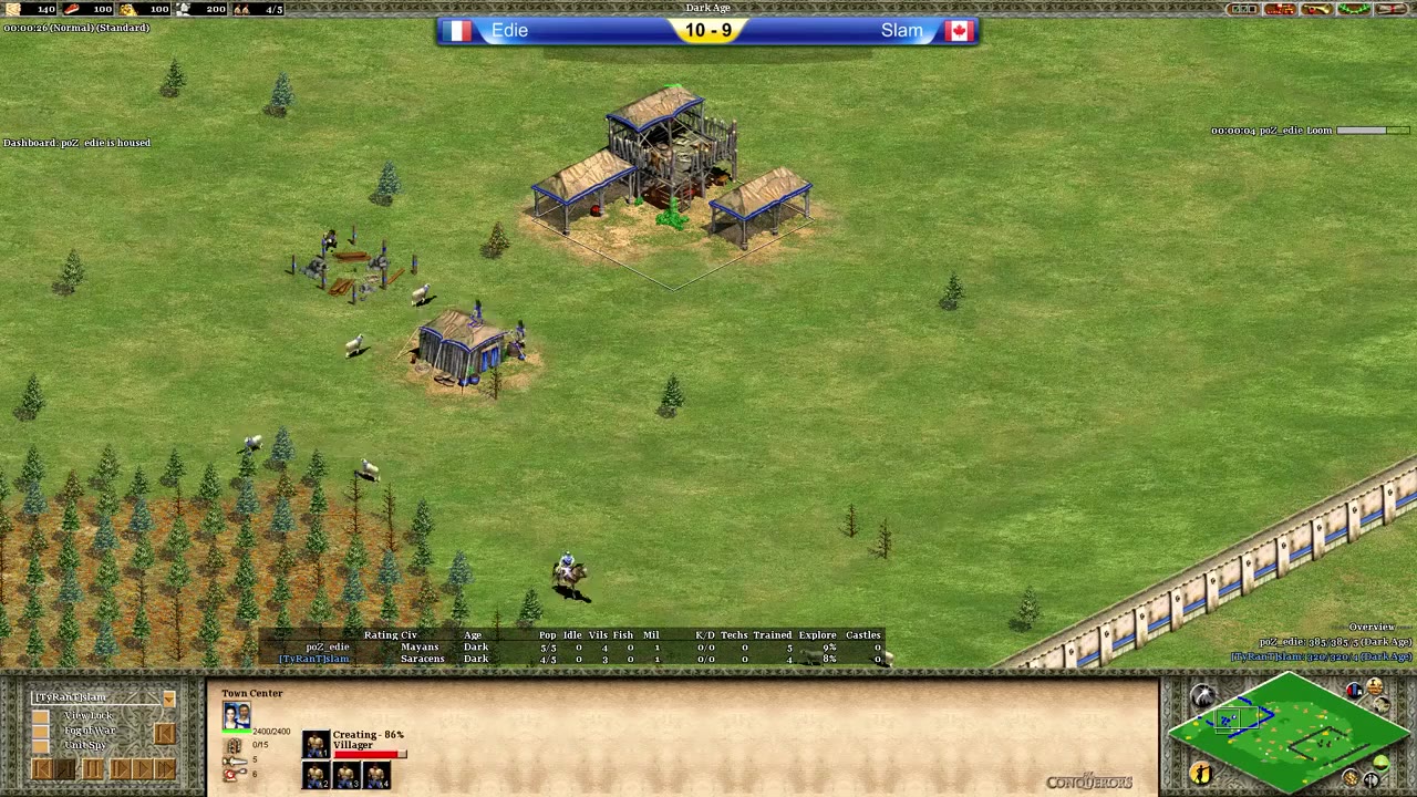 【帝国时代2征服者】2300 高手单挑 edie vs slam g20