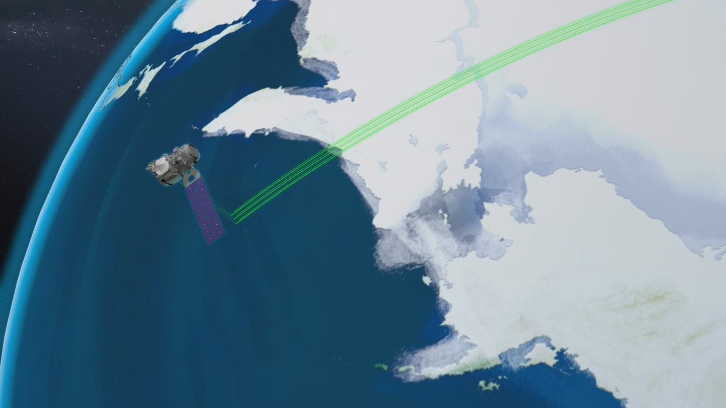 ICESat-2卫星测量海冰厚度动画演示