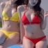［体虚勿入］韩国小姐姐含着棒棒糖泳衣拍摄，你更中意哪个？