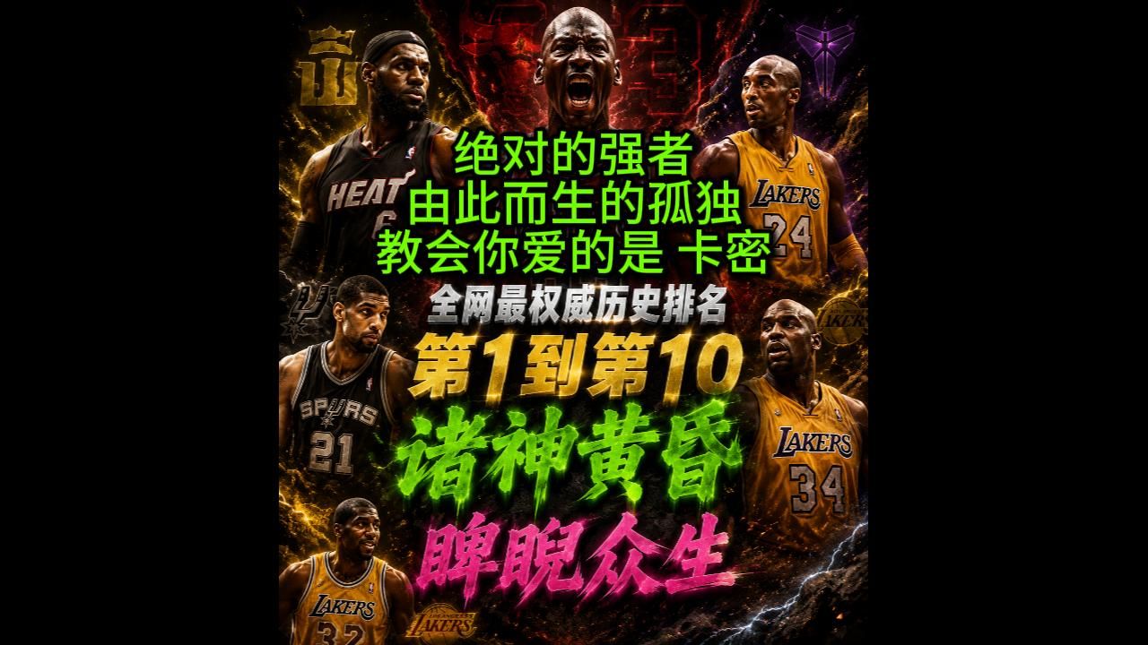 全网最权威！历史排名1-10！绝对的强者，由此而生的孤独，教会你爱的是，卡密。