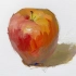【水粉色彩】画一个单个红苹果……