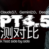 ChatGPT4.5实测对比DeepSeek, Grok3, Claude3.7, Gemini2.0 Pro