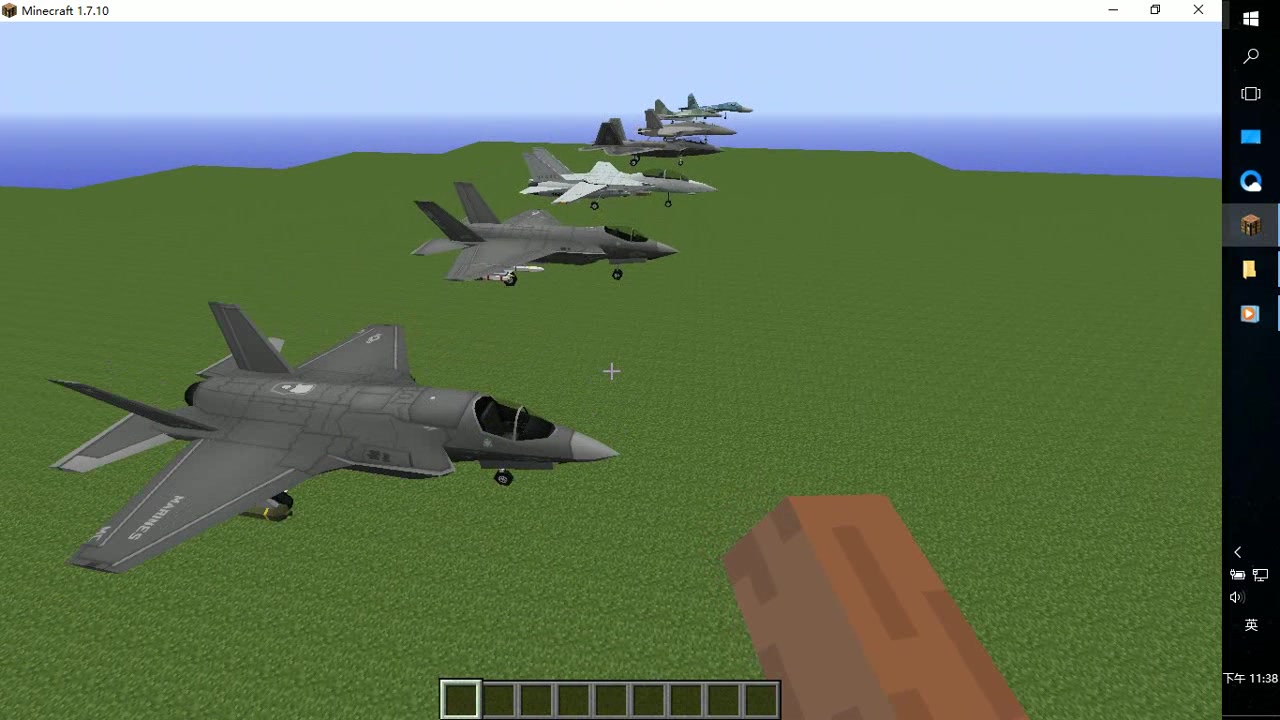 我的世界各种飞机mod军事展览minecraft