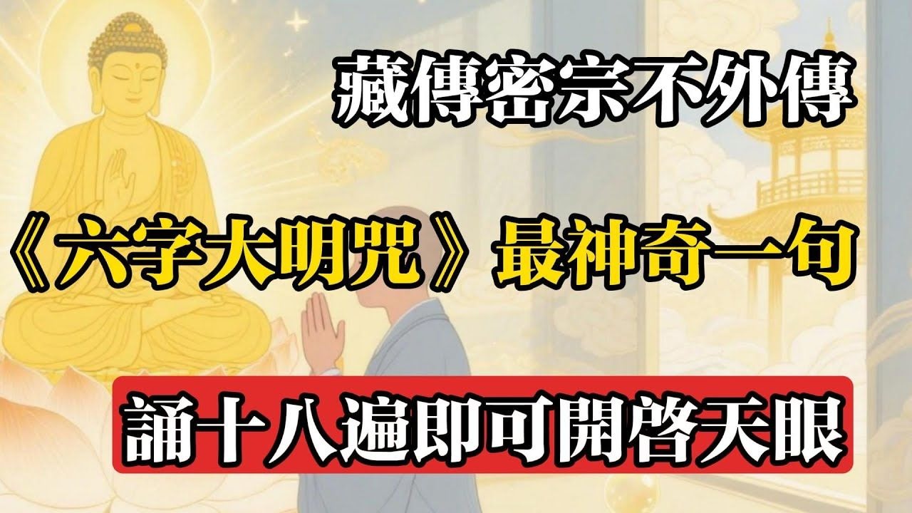 藏傳密宗不外傳，《六字大明咒》最神奇一句，誦十八遍即可開啟天眼#佛教 #佛法 #佛教玄學 #佛教智慧 #佛學知識 #佛學智慧 #修心修行 #佛教文化 #禪悟人生