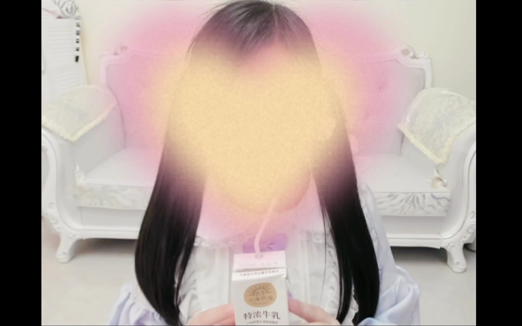 [150cm Ice Cream Purple] Drinking milk with the front covered up and the back fully exposed!