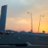 迪拜D83公路的落日余晖