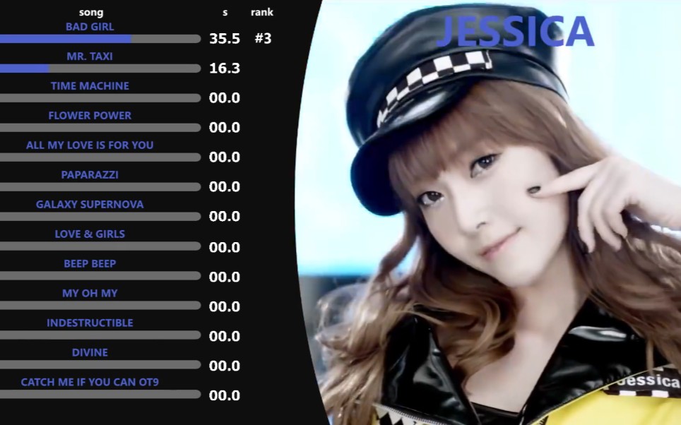 【Jessica】主唱大人日文歌曲的时长变化