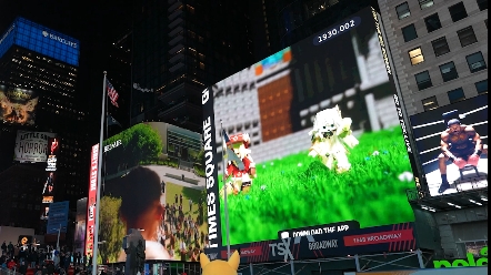 黑暗降临纽约时代广场  给美国人一点小小的坤坤震撼