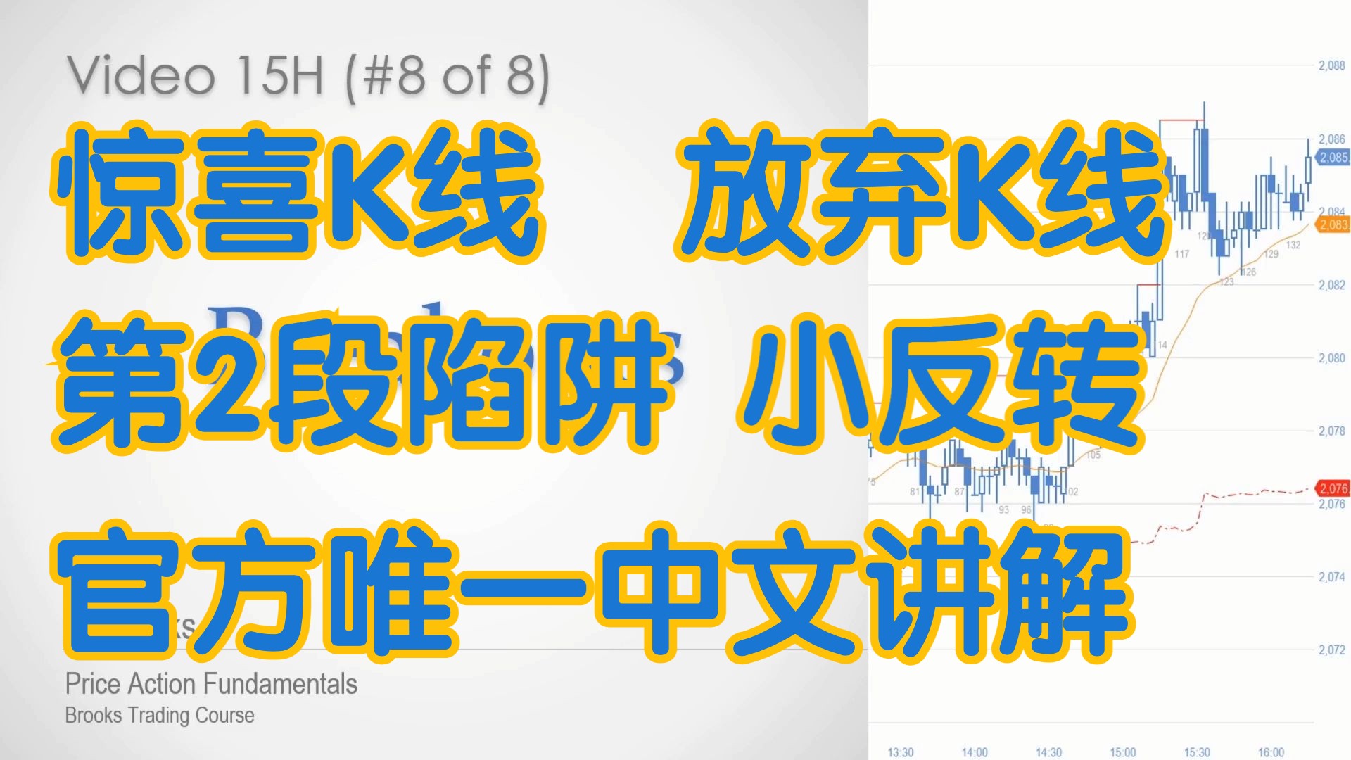 价格行为 - 15H惊喜K线 第2段陷阱 放弃K线 小反转 - 官方中文配音 A Brooks阿尔布鲁克斯 学委方方土