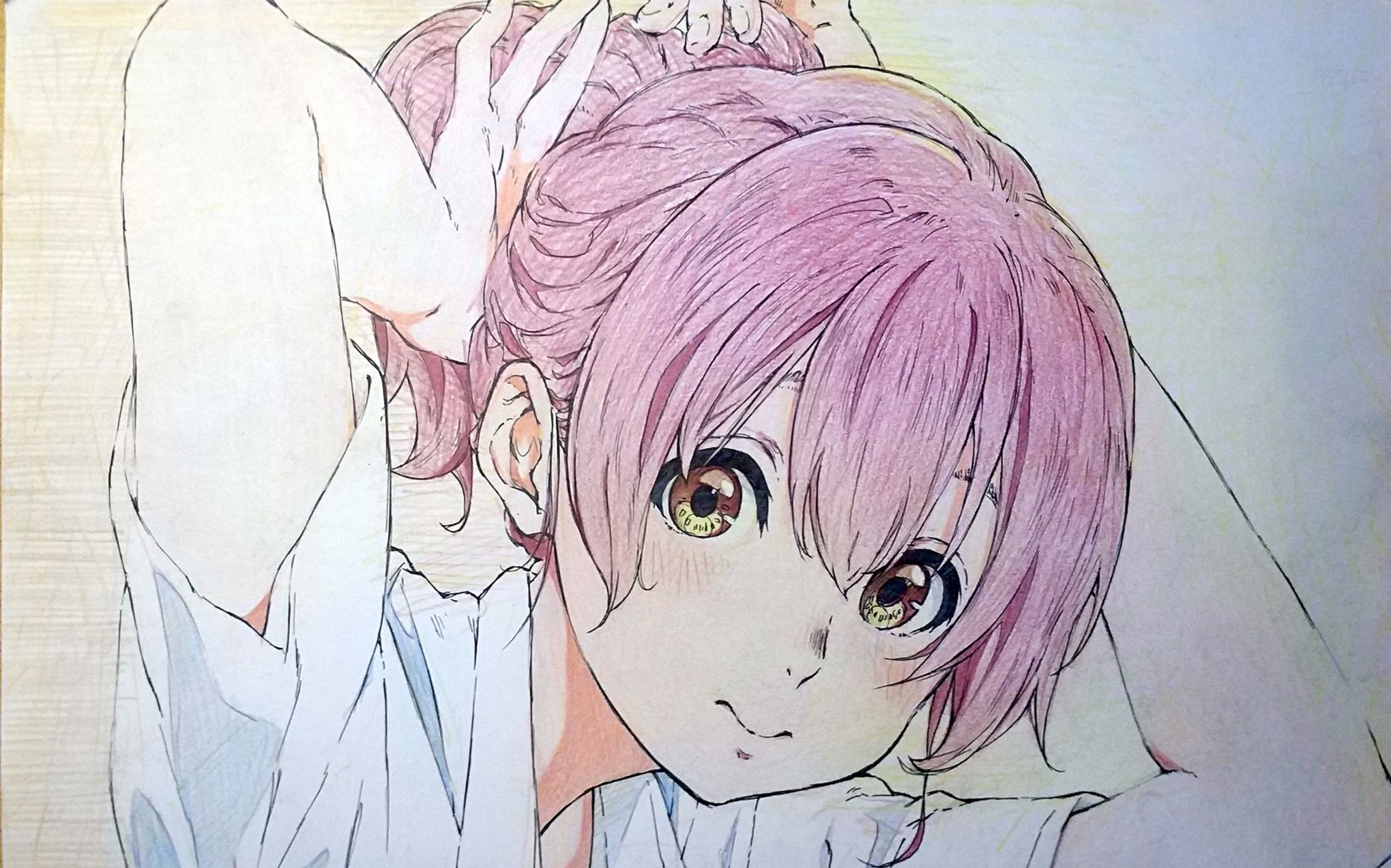 【彩铅】录屏8#15倍速全过程,画一只完整的西宫硝子