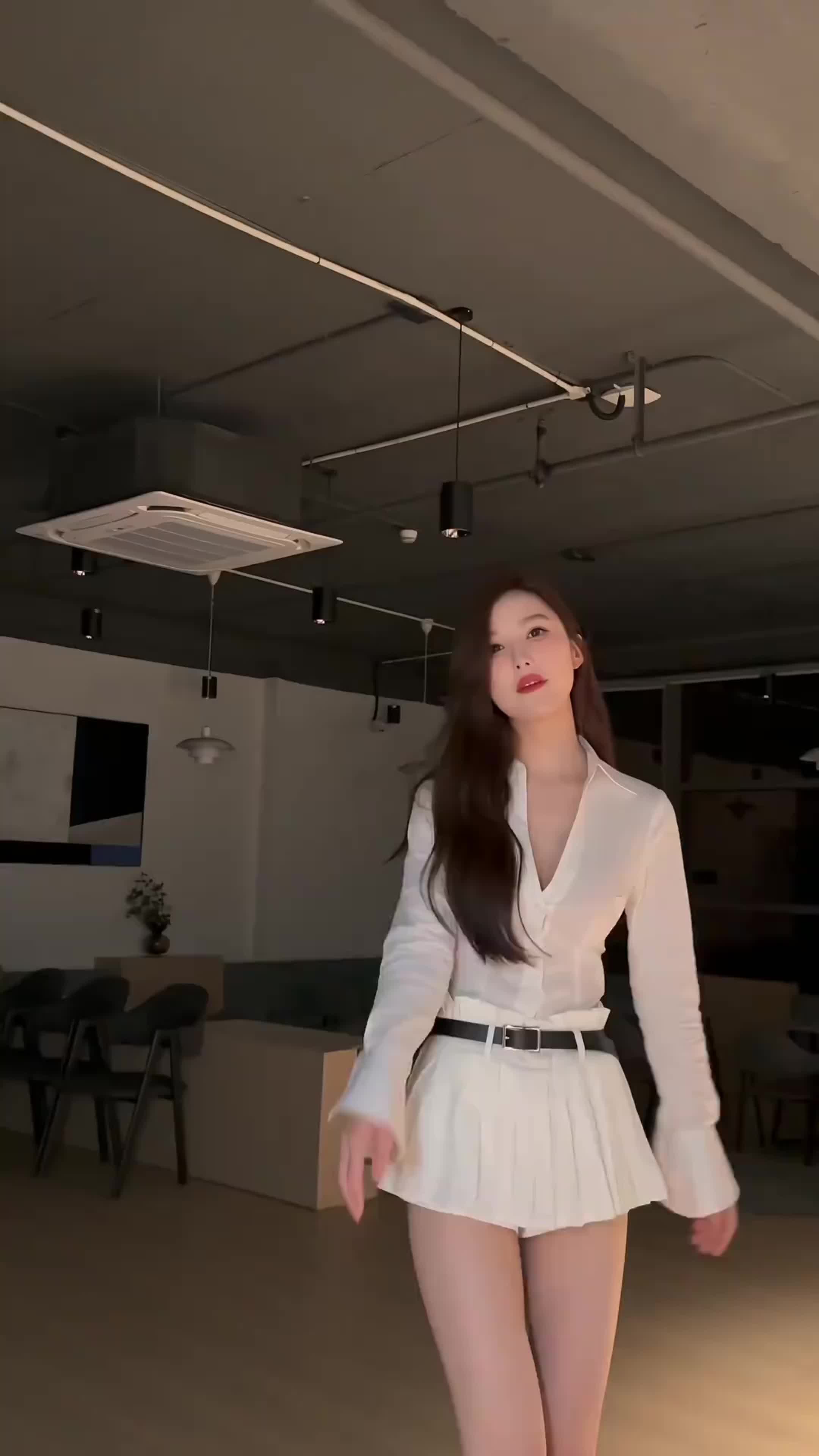 Who wouldn't love a little white dress with long legs, sweet and cute!