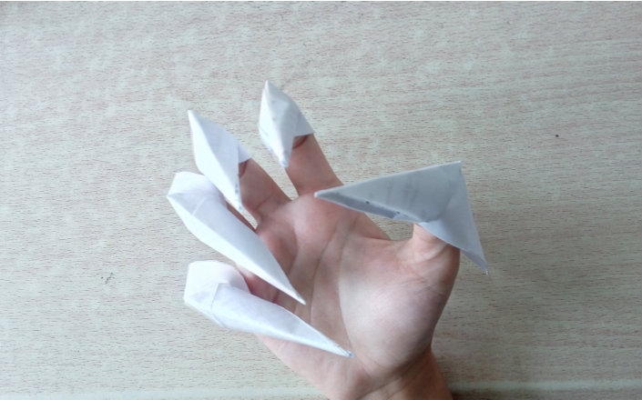 【折纸】童年系列之--手爪(赠你一副九阴白骨爪爪吧~)