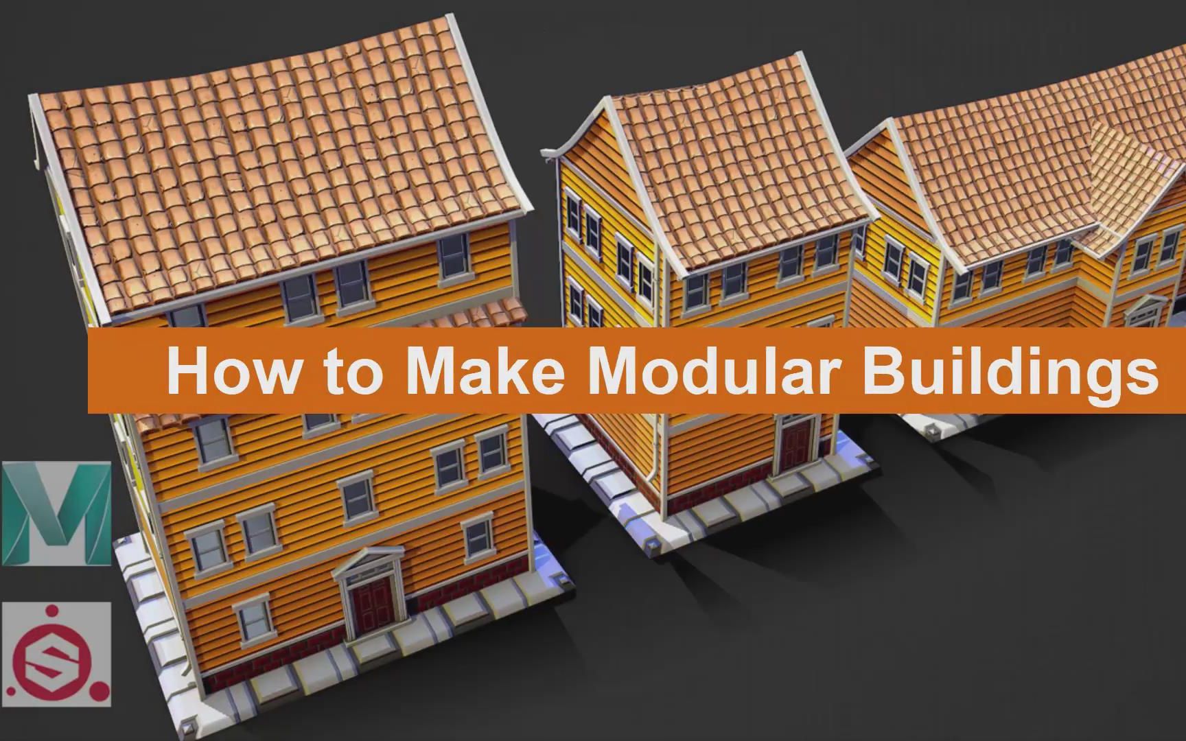 【Maya】Maya与SP建筑模块化设计与纹理制作教程(中英双字)哔哩哔哩bilibili