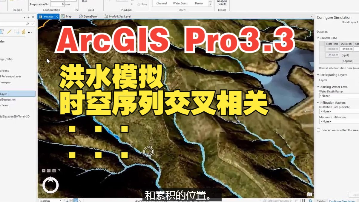 洪水模拟、时空序列交叉相关、符号表达升级、PDF等—ArcGIS Pro 3.3新特性