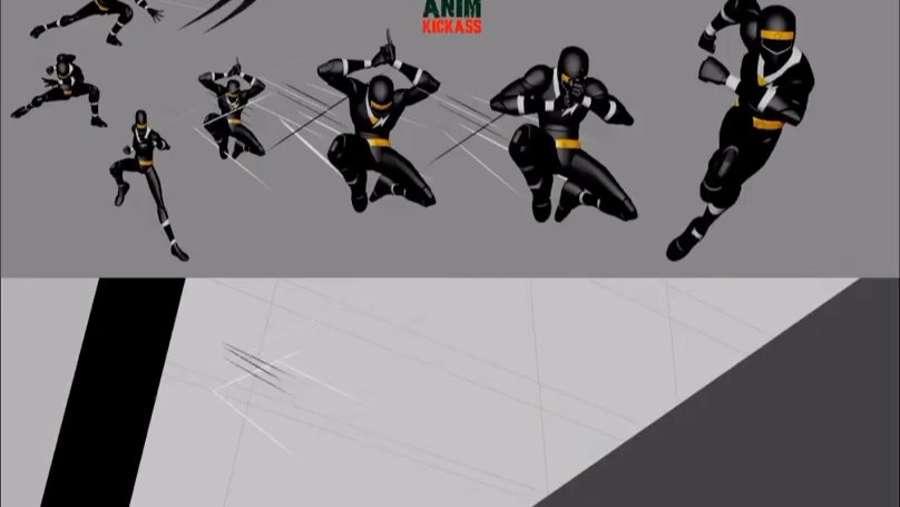 拐弯跑步动画参考