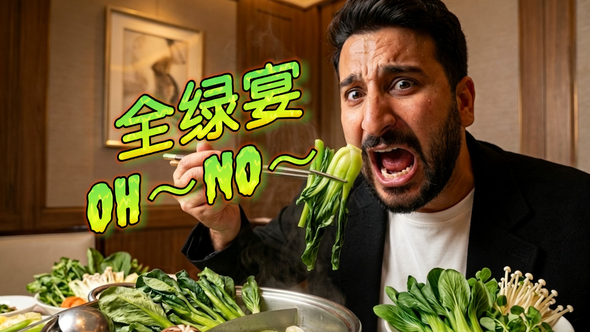 老王最近发烧40度后被大夫勒令吃菜补充卫生树，好兄弟立即执行！一家高端餐厅把绿菜做出花来了~