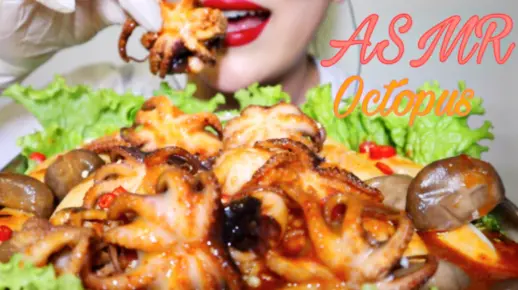 [ASMR] 辣炒八爪鱼 吃播 咀嚼音 | BobToriTV