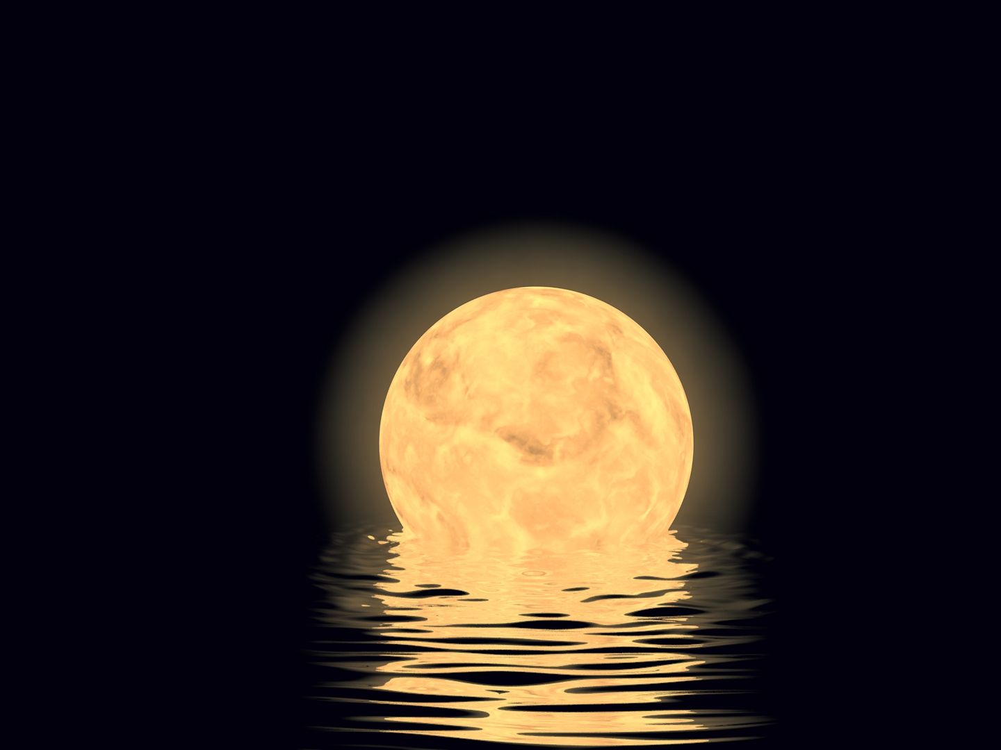 (lds30)金黄月亮海面升起中国风舞台背景视频素材