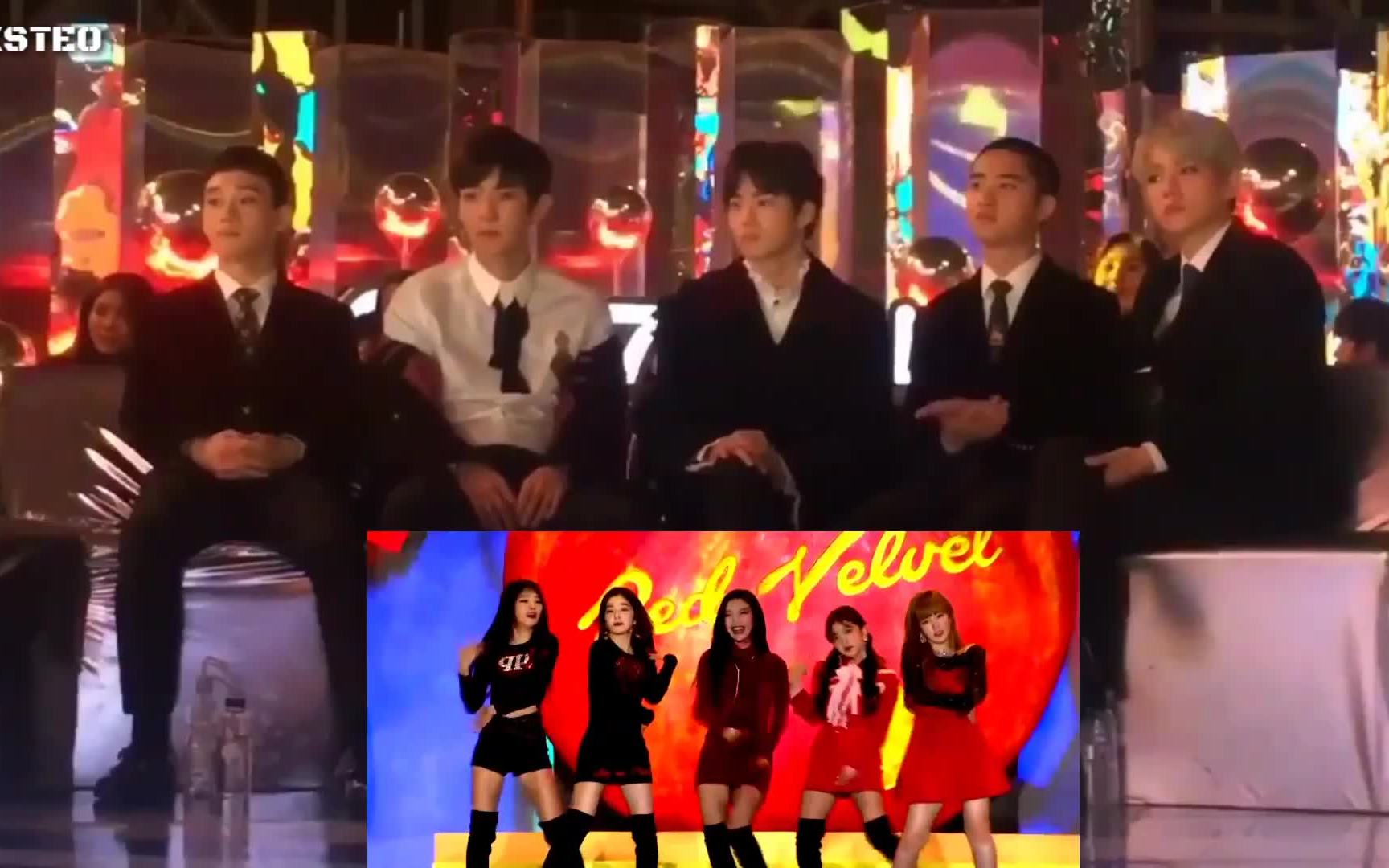 redvelvet替exo领奖,redvelvetexo 【mma】exo reaction to red velvet red favor 171202