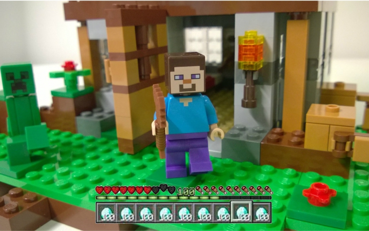 lego minecraft 史蒂夫的家动手玩