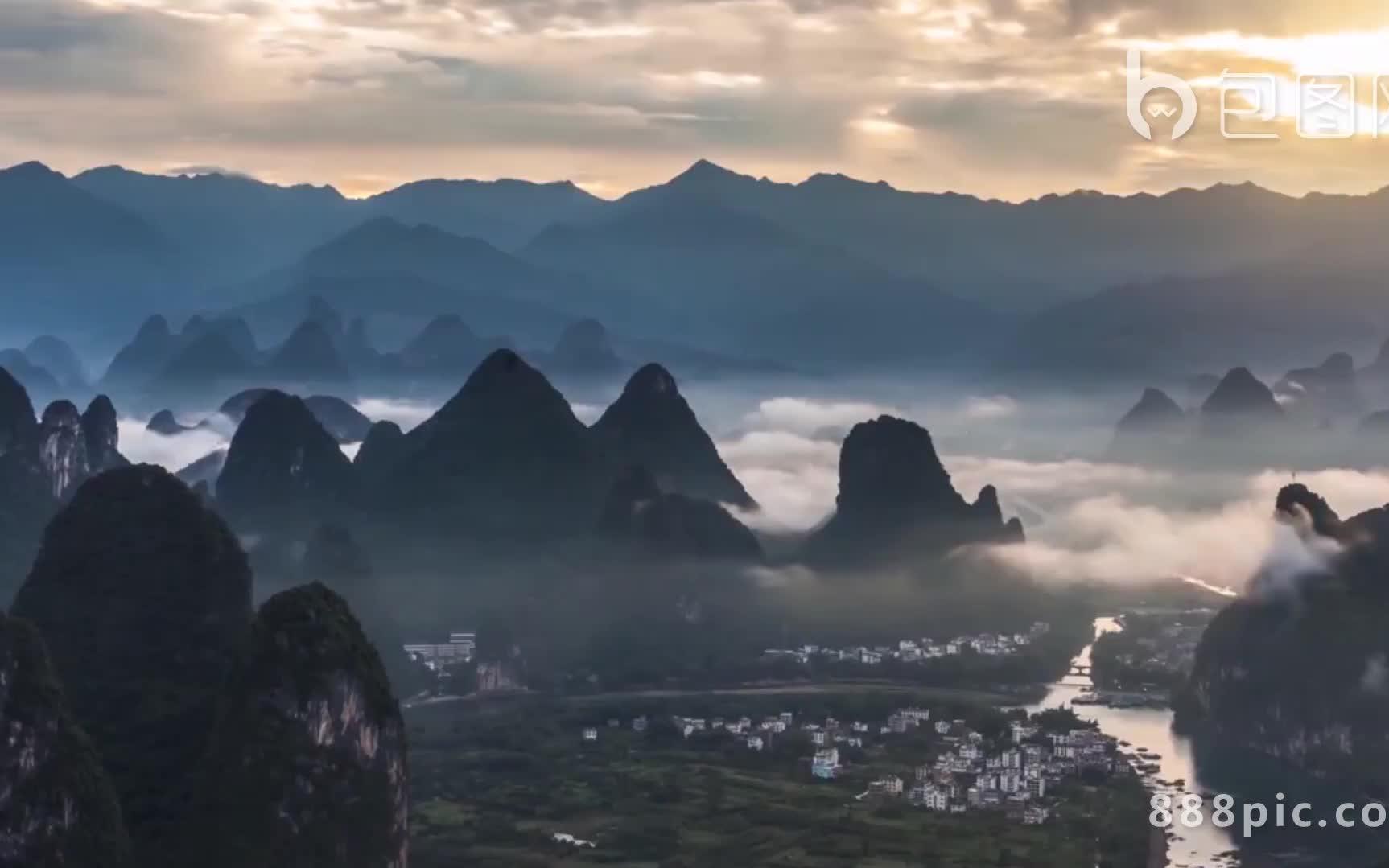 [延时摄影]航拍中国桂林,山水美如画！