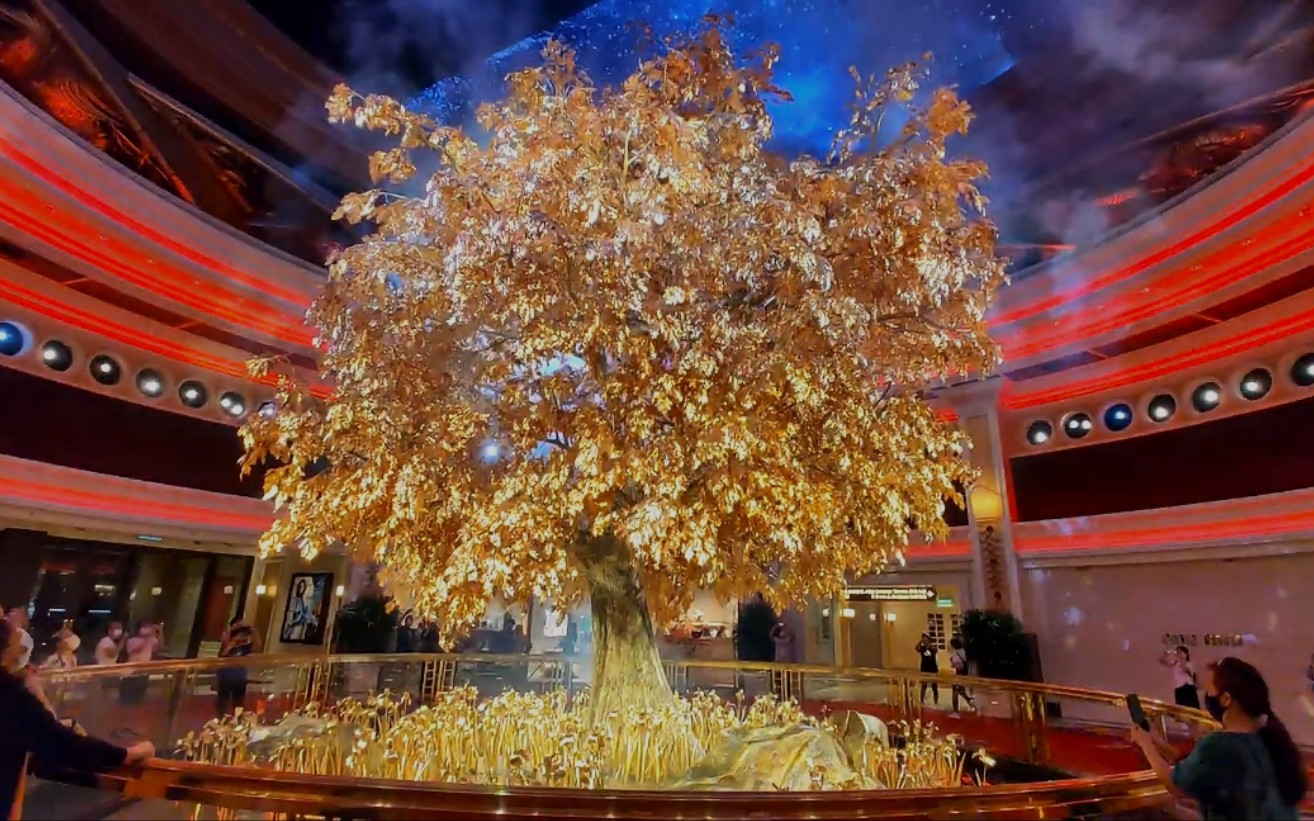 澳门永利赌场价值两亿24K纯金吉祥树（发财树）
