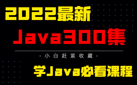 【Java基础】价值25800的小白必看2022最新版Java300集_Java零基础入门教程