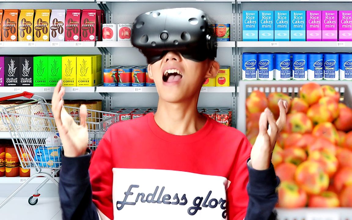 VR工作模拟器Job simulator超市的天价食品！鲤鱼Ace