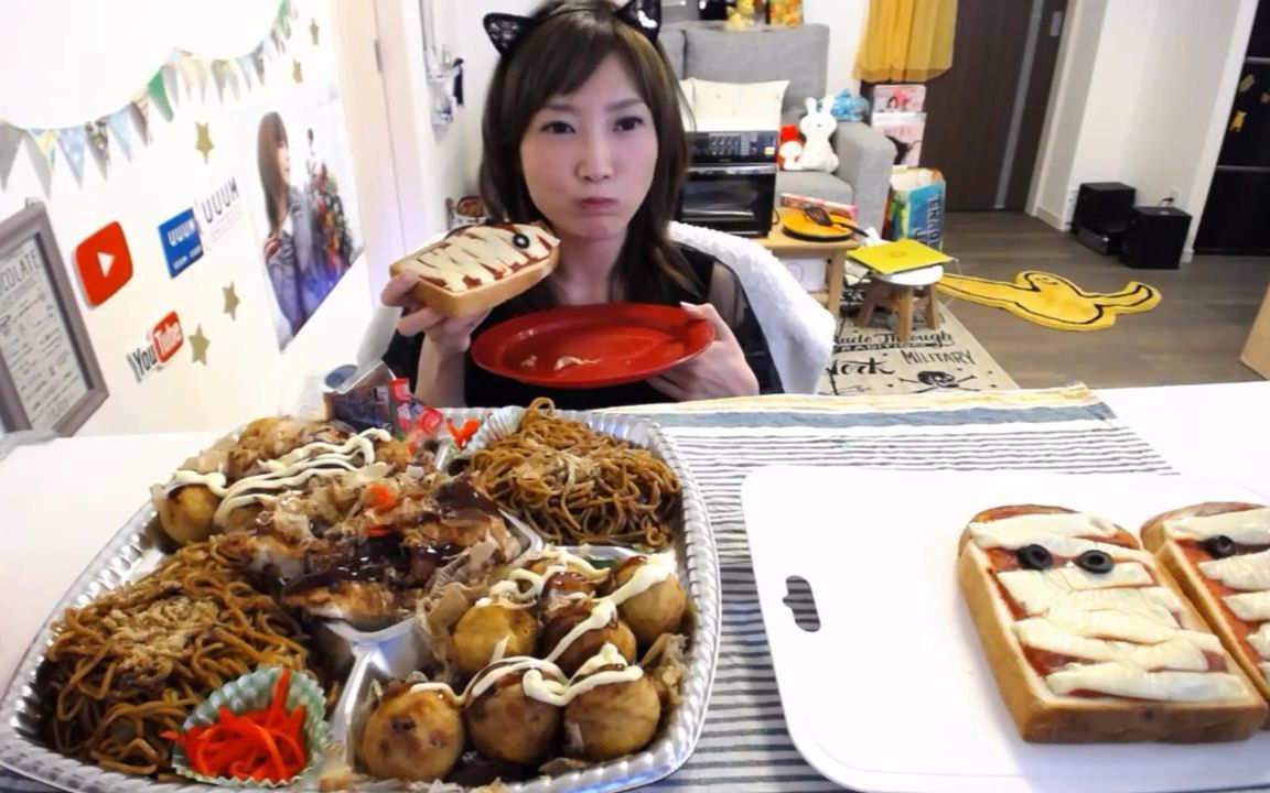 【木下大胃王】【生肉】木下晚餐直播2篇:炒面,披萨面包;披萨