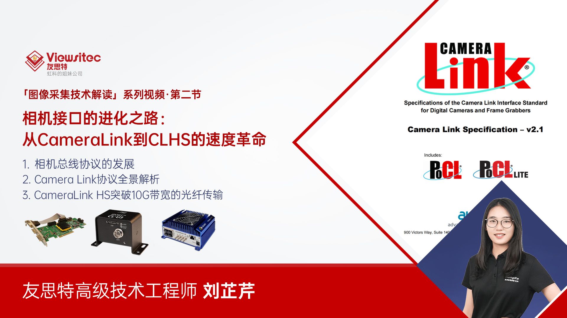 🔧 这条视频揭秘相机接口的进化之路：从CameraLink到CLHS的速度革命