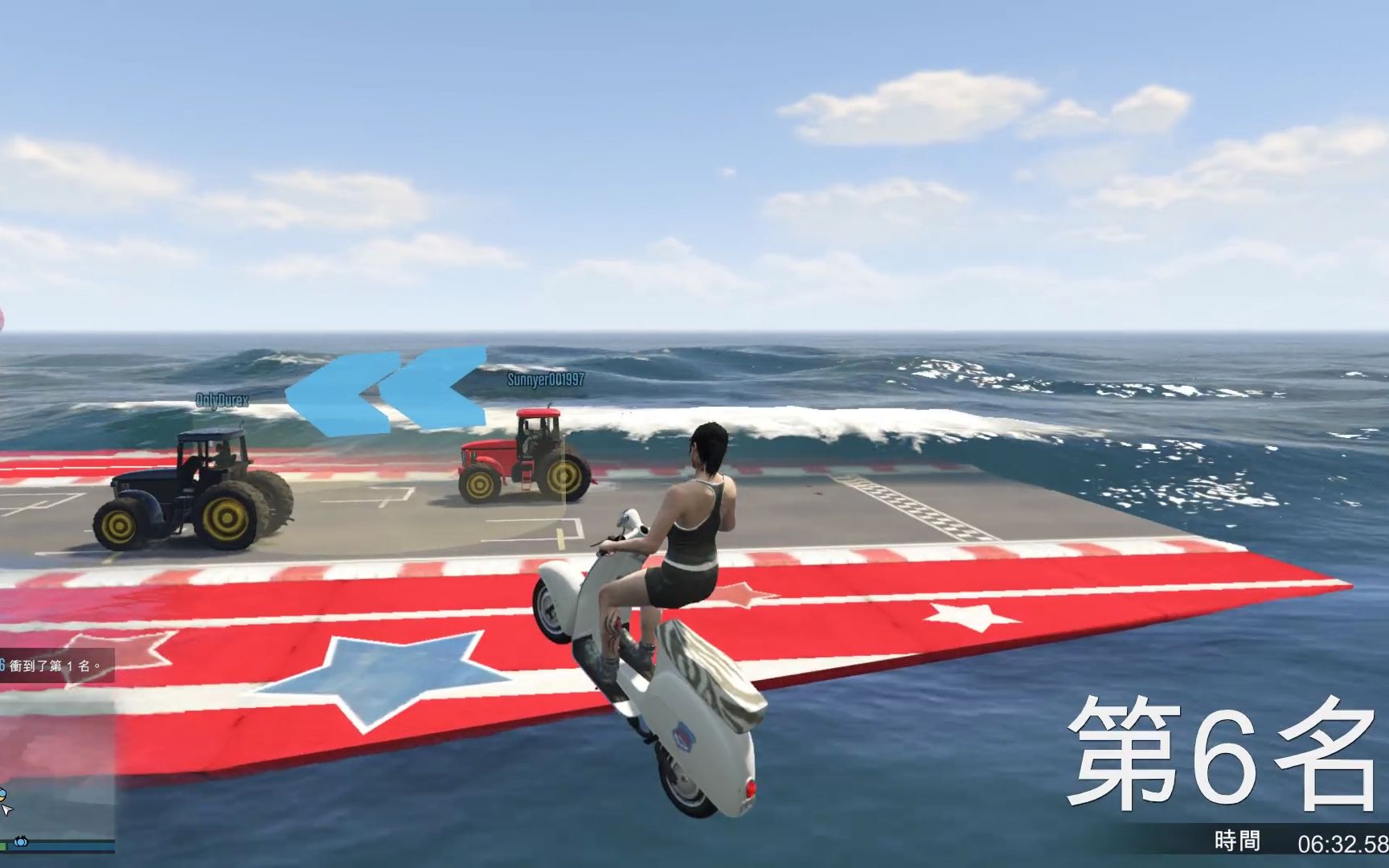 乐美解说gta5骑着小绵羊海上冲浪不要怂迎着浪潮往前冲