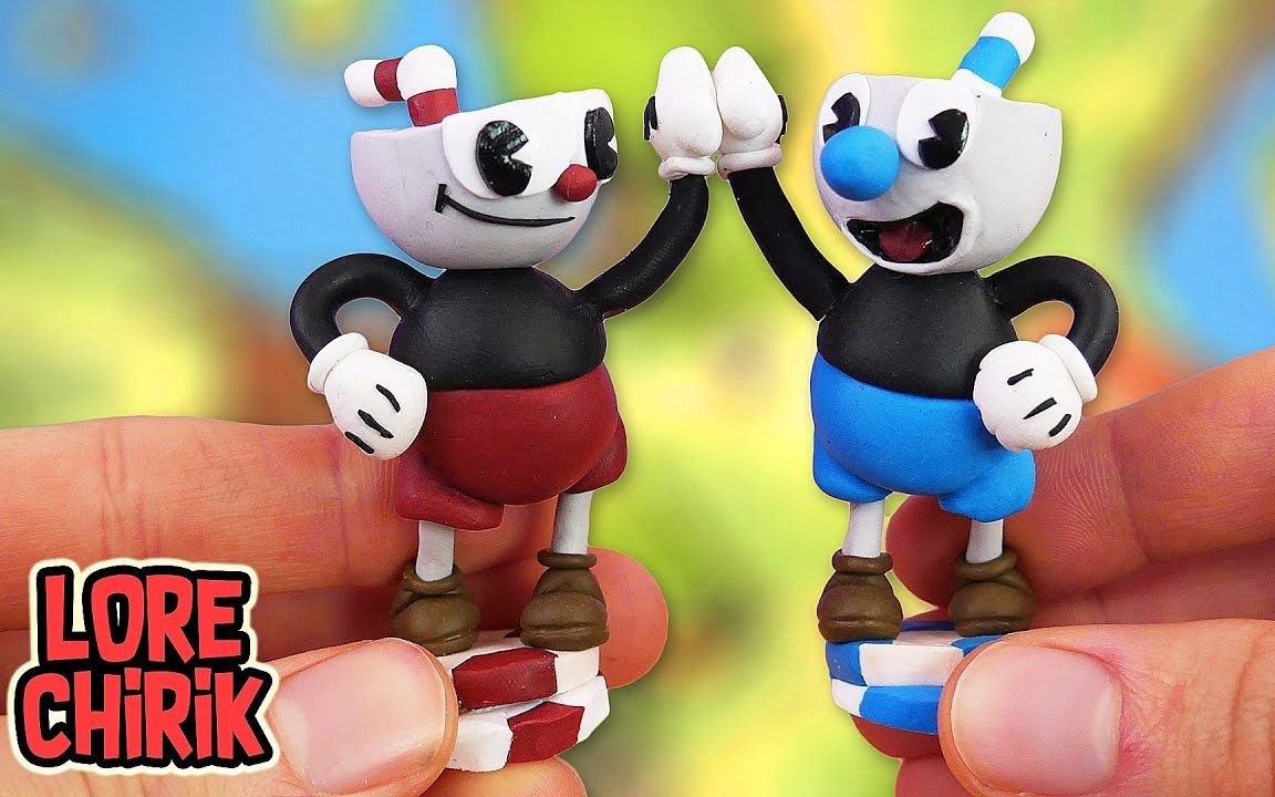 【clay art】制作 cuphead and mugman from 茶杯头