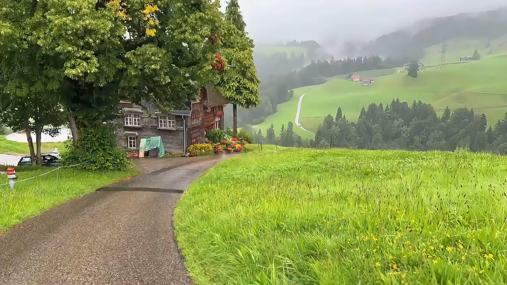 “瑞士的下雨天，舒服又惬意”
