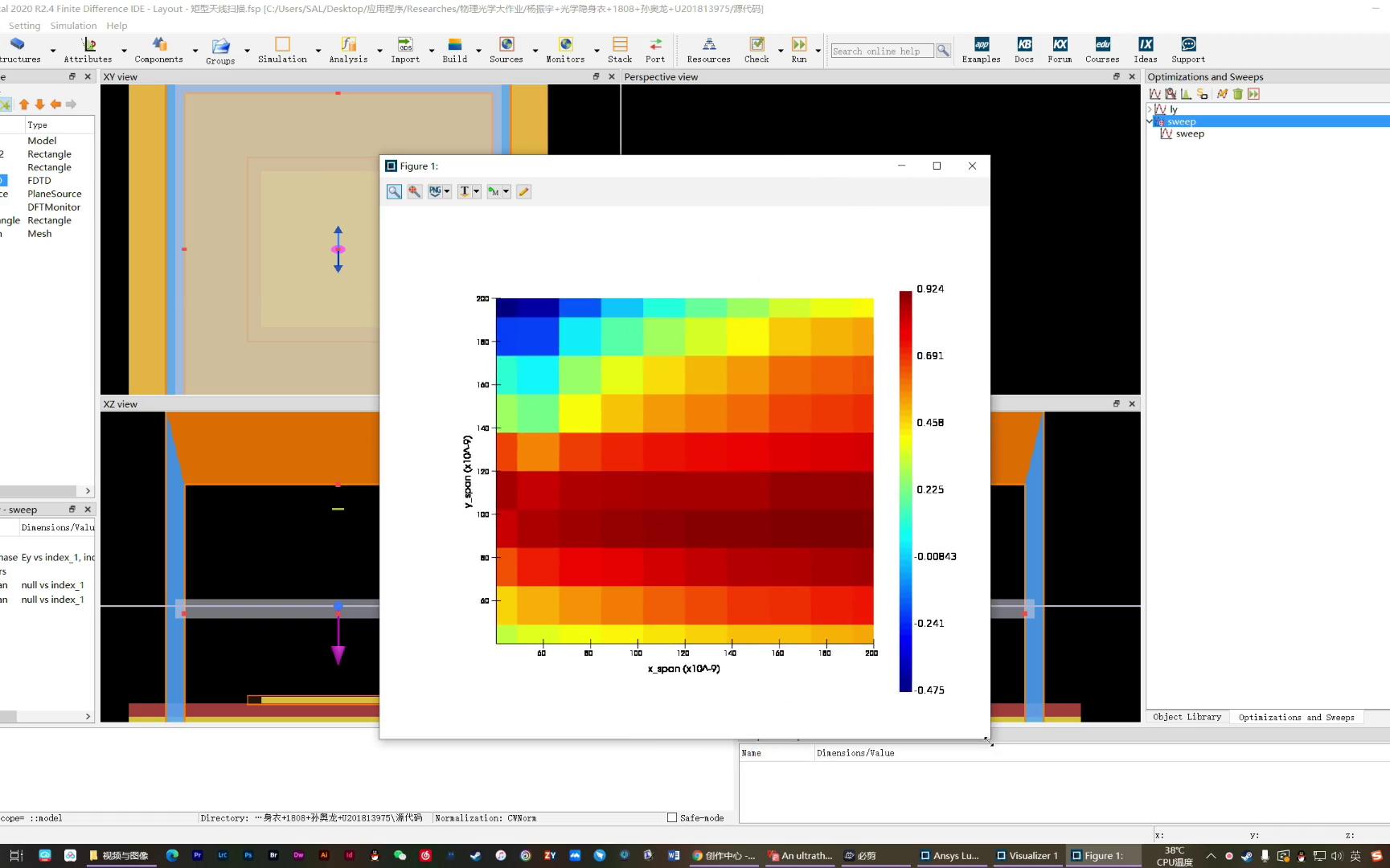【华科光电学生带你学Lumerical】五·超表面天线扫描以及阵列仿真（华科光电物光课程设计-光学隐身衣）
