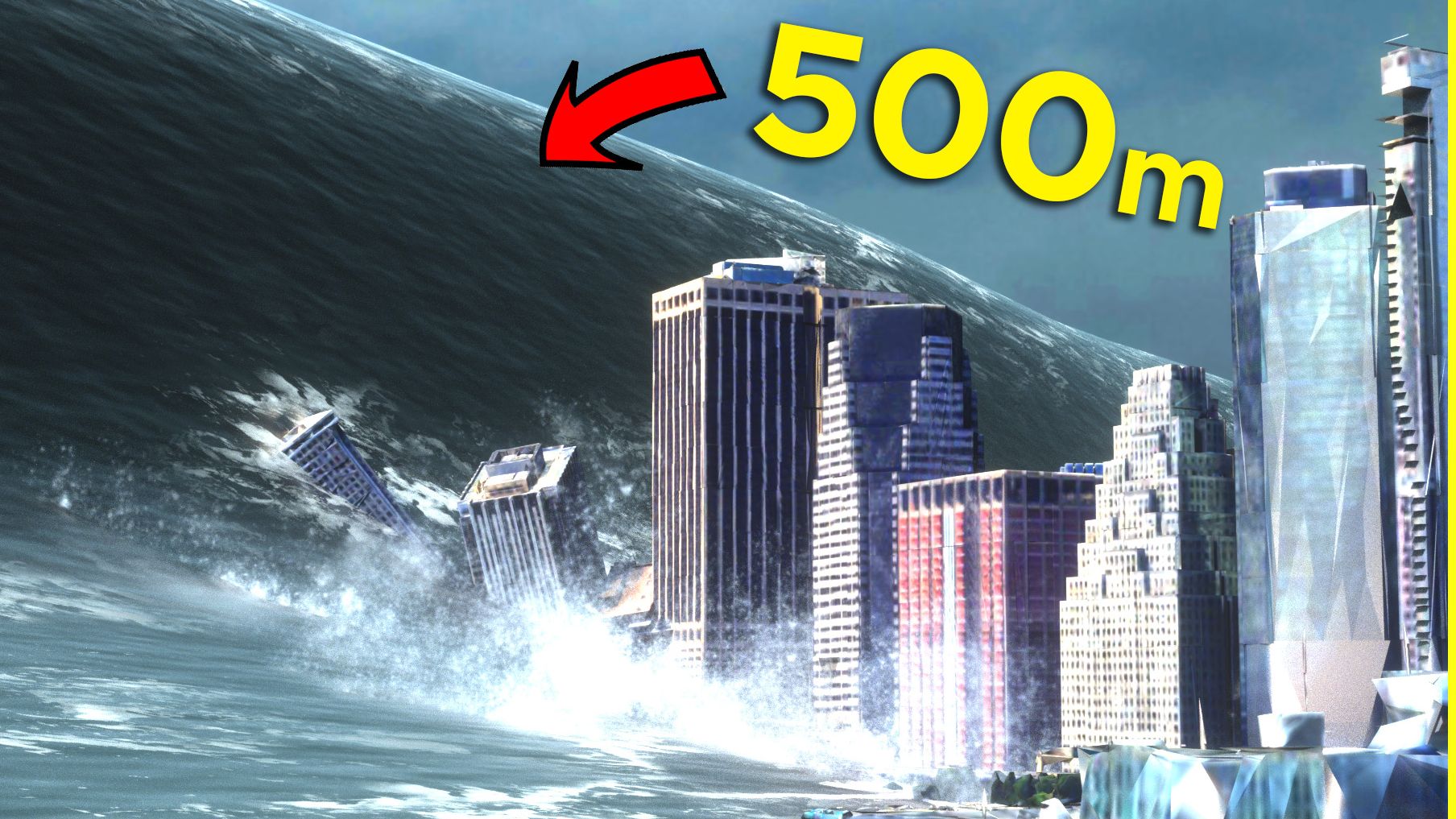 🌊史上最大的海啸🌊3D比较