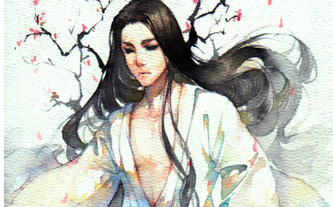 【手绘水彩】初投稿-画一个古风美男子2p正片图片