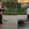 妈妈身上疼 儿子抱在怀中来回走动 温柔得像是妈妈哄小时候的自己