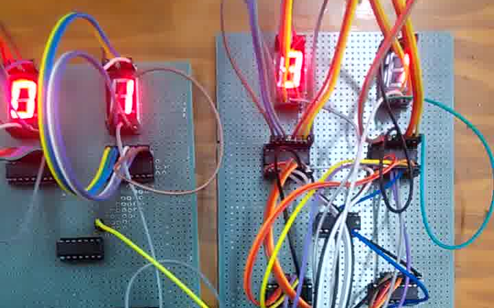 [2016 Digital Electricity Experiment] Stopwatch Multisim Simulation/74 Series Chip Implementation