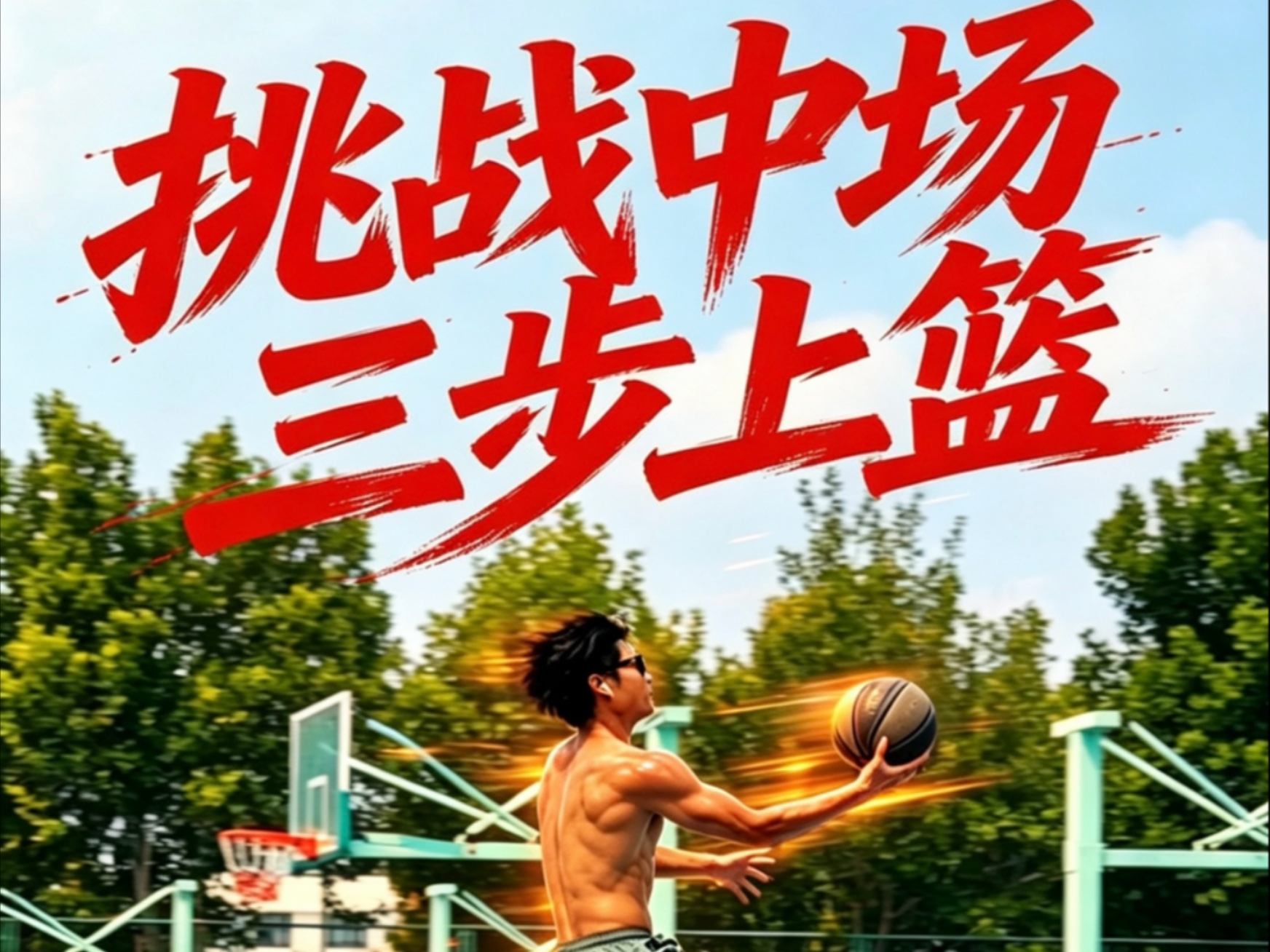 挑战中场三步上篮