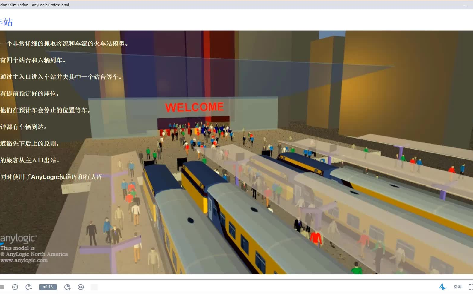 【机场车站商场客流仿真系列】AnyLogic火车站客流仿真模型_哔哩哔哩_bilibili