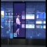 88寸条形大屏智慧展厅互动滑轨屏轨道移动电视定制方案导轨