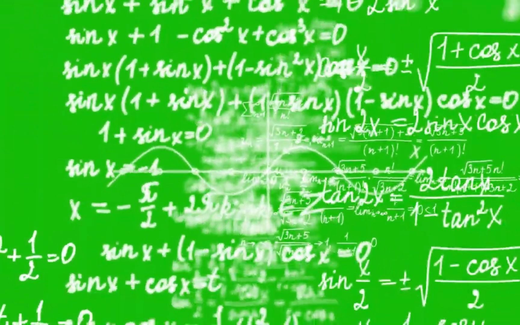 【绿幕素材】最强大脑数学方程计算特效画面，高阶数学公式