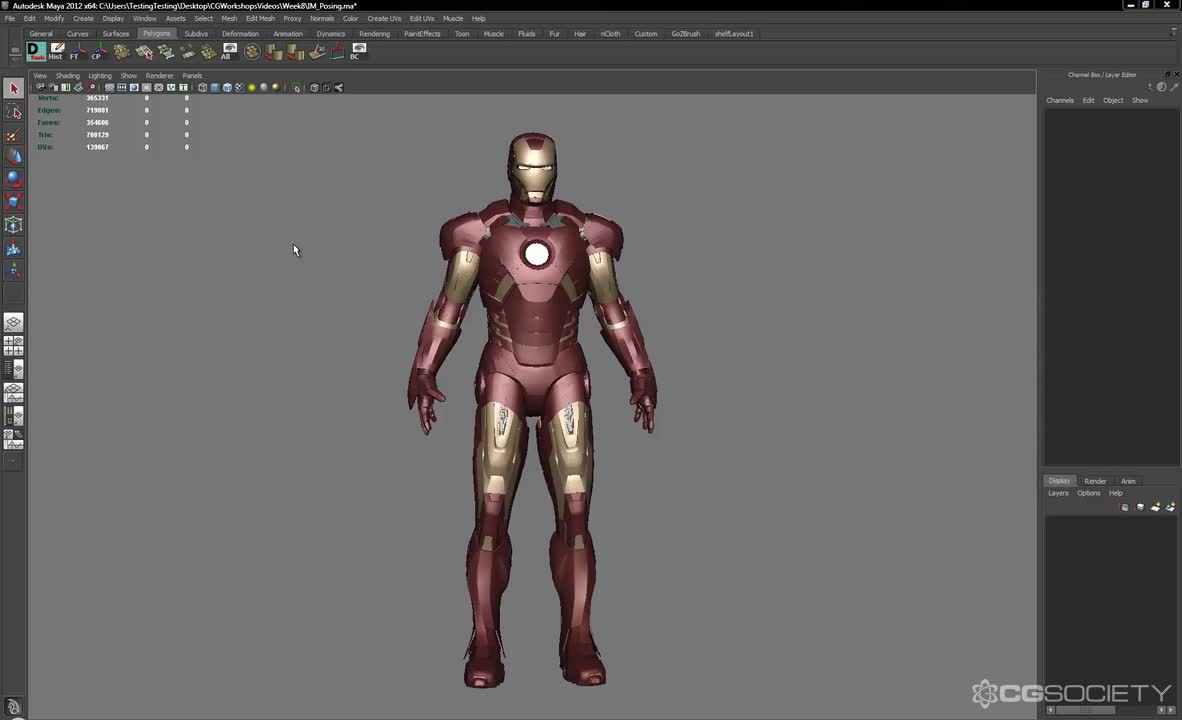 cgworkshops硬表面角色钢铁侠建模教程第8周