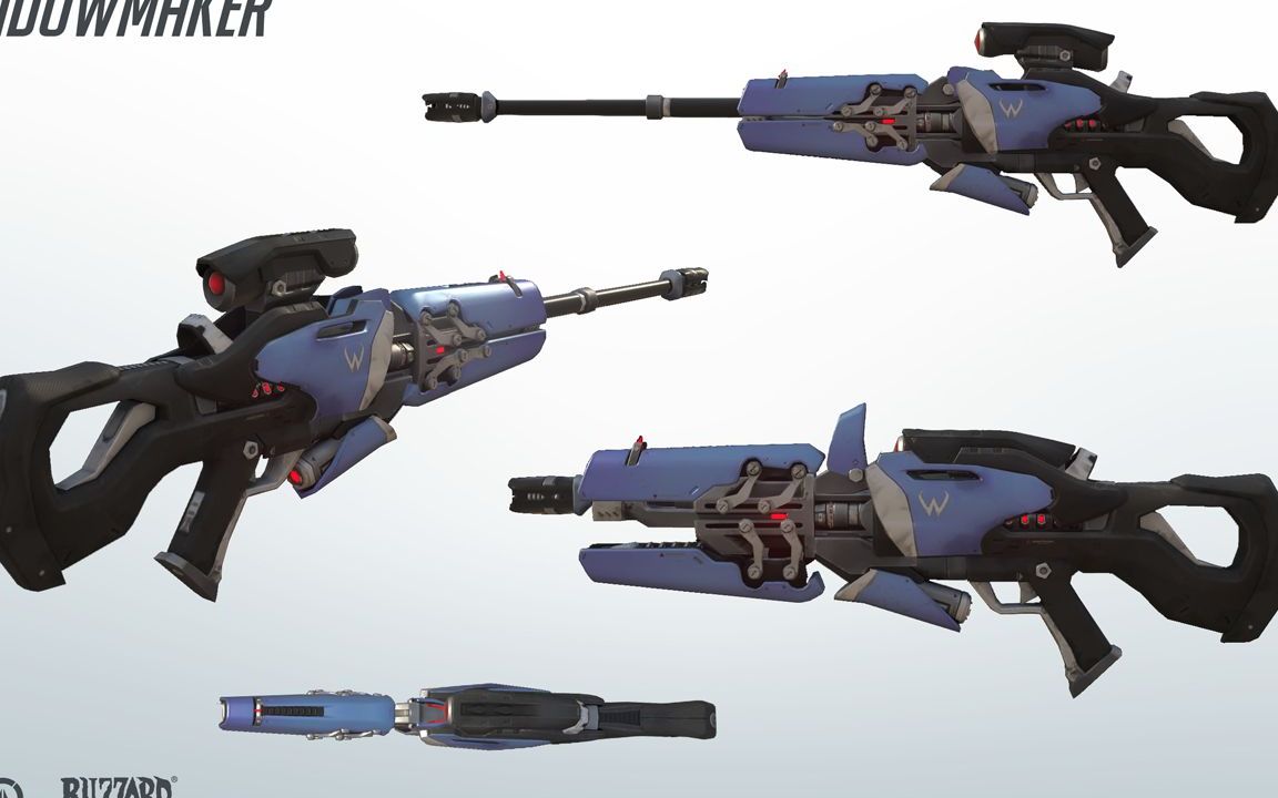 3dmax次时代游戏守望先锋-黑百合武器模型制作一