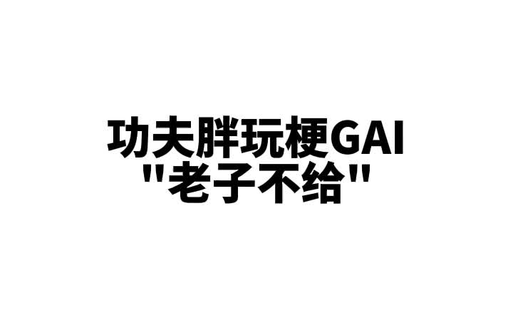 功夫胖玩梗GAI老子不给