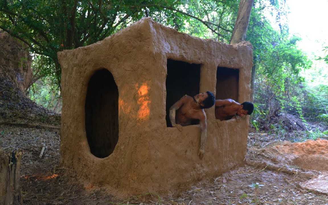 原始工具：造一个原始的泥房子 [BIBO KIDS]_哔哩哔哩 (゜゜)つロ 干杯bilibili